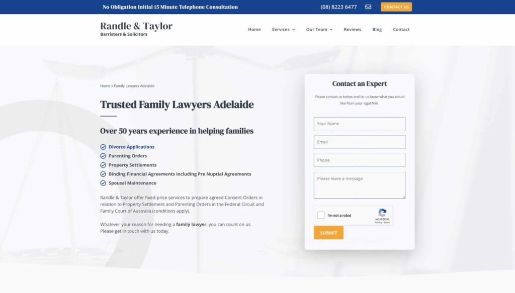 Randle & Taylor Website HomePage
